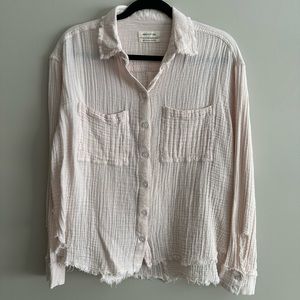 Urban Outfitters Pink Textured Blouse Size S
